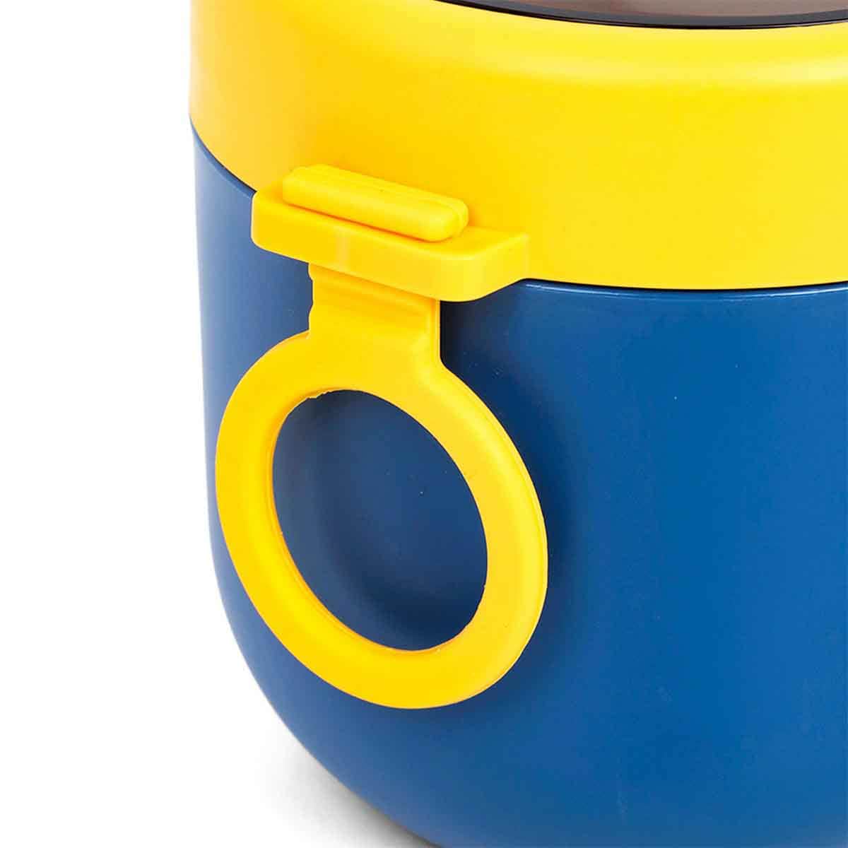 إيزي كيدز صندوق غداء ستانلس ستيل باللون الأزرق مع ملعقة قابلة للطي