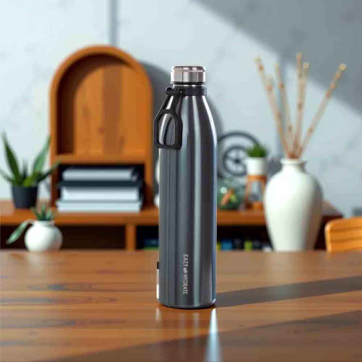 Eazy Kids 1150ml Steel Black Water Bottle