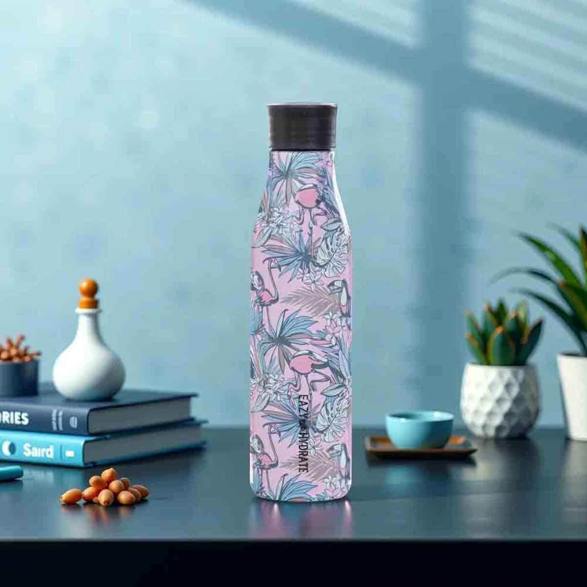 Eazy Kids 760ml Floral Steel Water Bottle