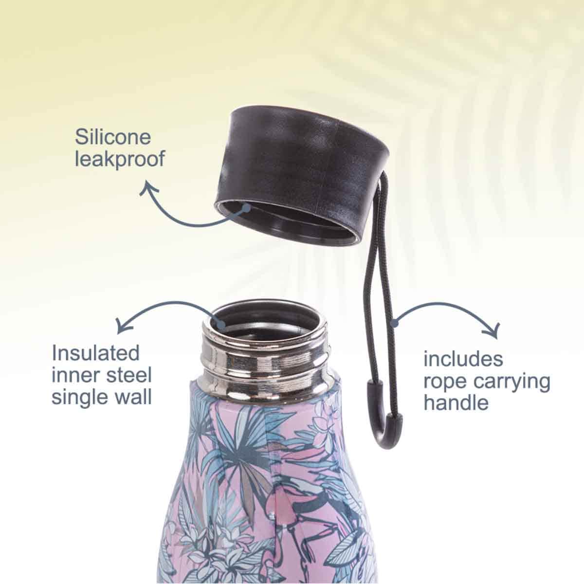 Eazy Kids 760ml Floral Steel Water Bottle