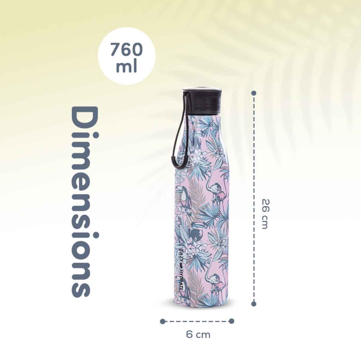 Eazy Kids 760ml Floral Steel Water Bottle