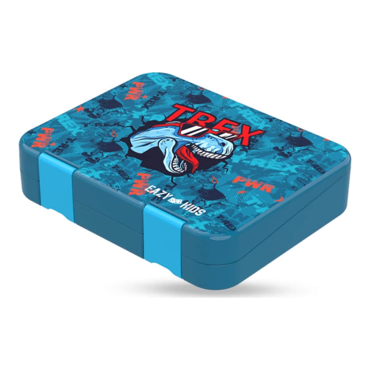 Eazy Kids T-Rex 6 & 4 Convertible Bento Lunch Box with 420ml Tritan Water Bottle & Sandwich Cutter Set