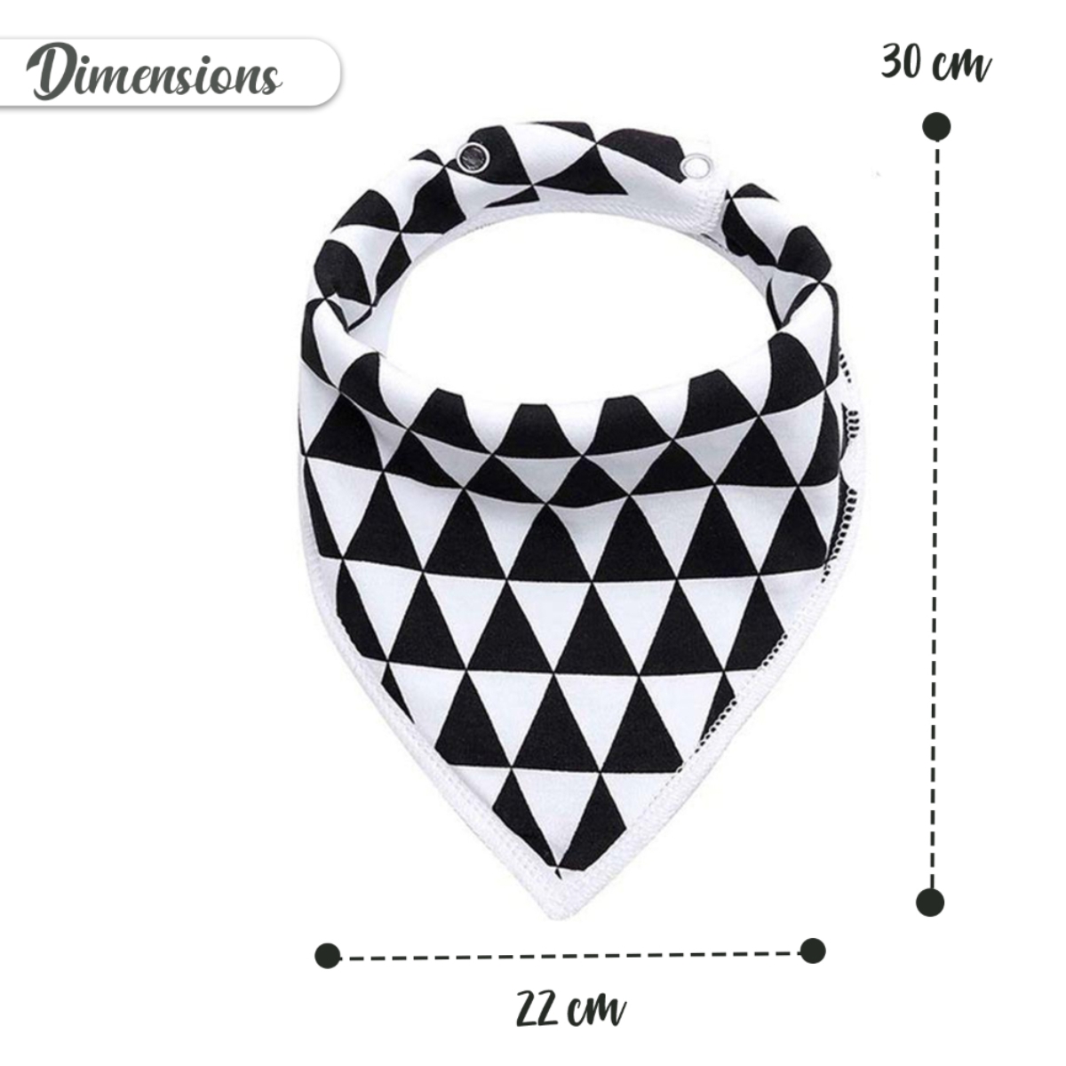 إيزي كيدز طقم مريلة بندانا بنقش مثلثات ونقاط للأطفال من عمر 0 إلى 2 سنة، مجموعة من 4