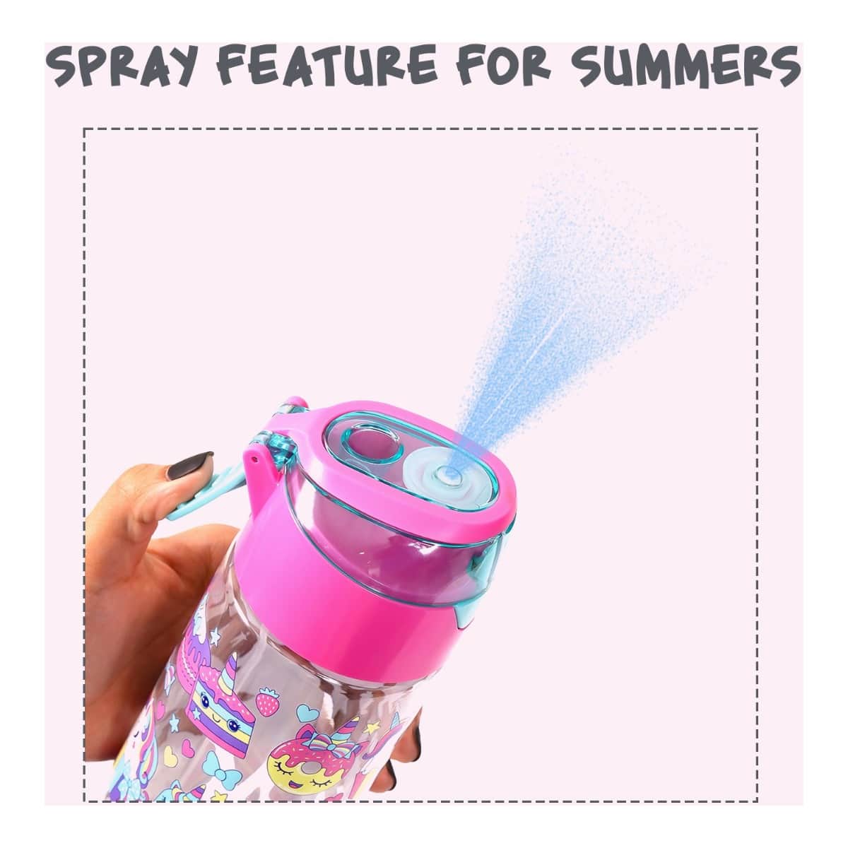 Eazy Kids Unicorn Desert 750ml Tritan Spray Water Bottle