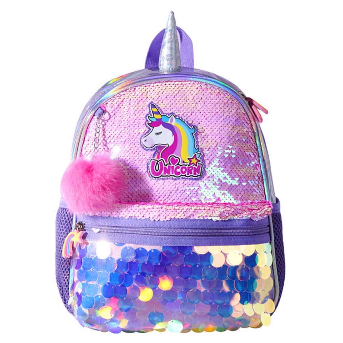 Eazy Kids Unicorn Pink Sparkle Backpack Unisex, 3-4 Years