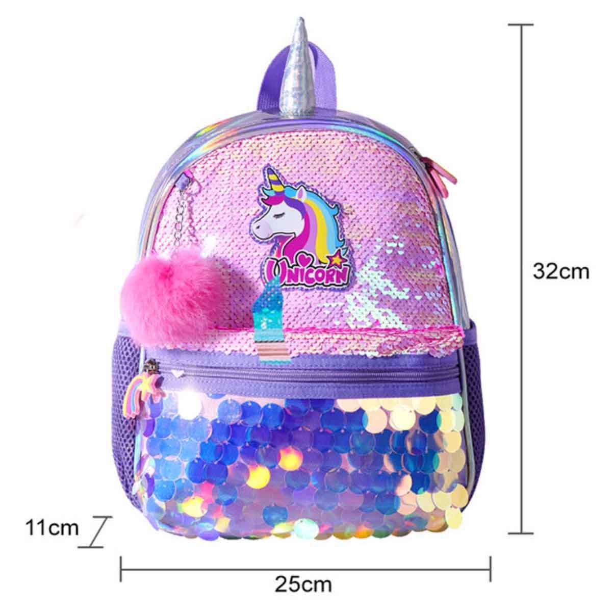 Eazy Kids Unicorn Pink Sparkle Backpack Unisex, 3-4 Years