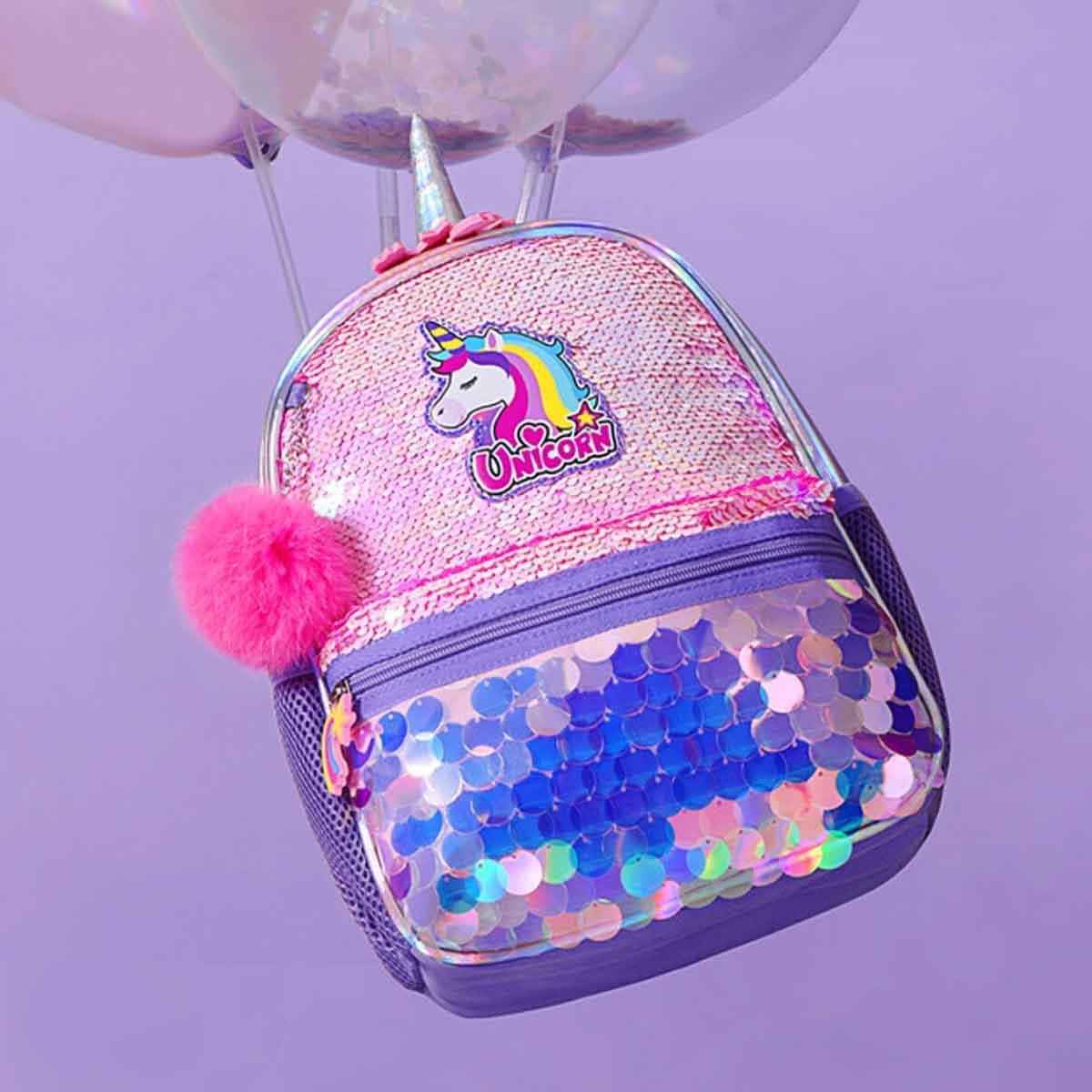 Eazy Kids Unicorn Pink Sparkle Backpack Unisex, 3-4 Years