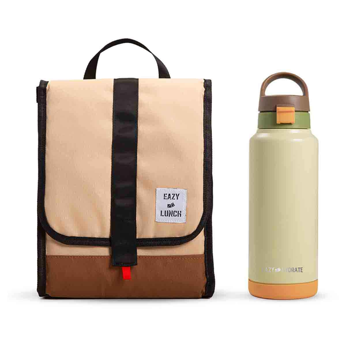 Eazy Kids 950ml Refresh Vacuum Insulated Water Bottle with Lunch Bag Combo