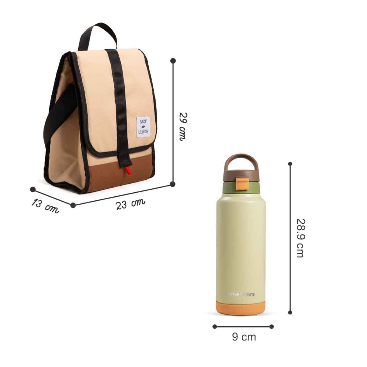 Eazy Kids 950ml Refresh Vacuum Insulated Water Bottle with Lunch Bag Combo