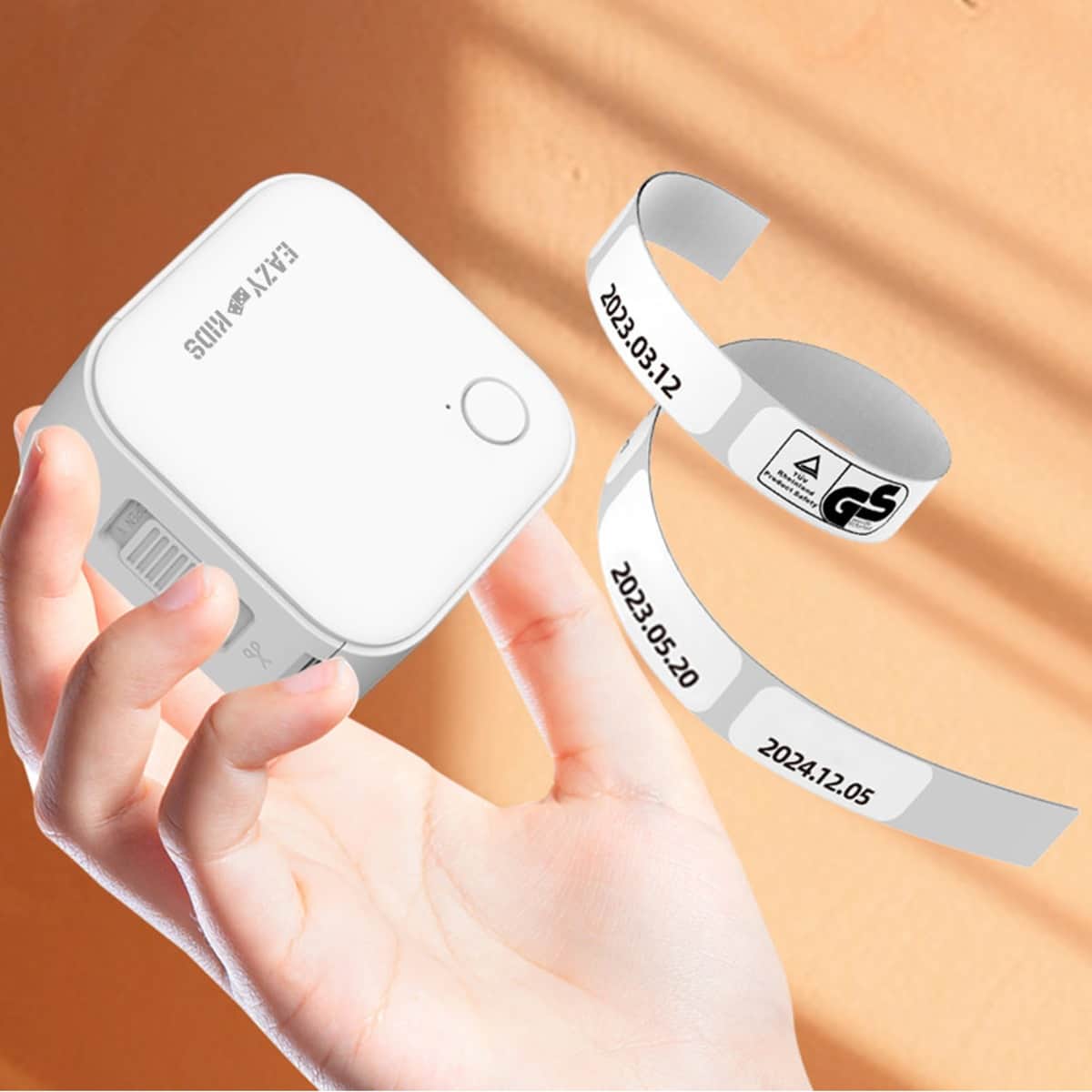 Eazy Kids White Mini Label Maker Printer with 180 Label Roll