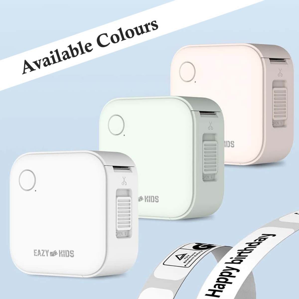 Eazy Kids White Mini Label Maker Printer with 180 Label Roll