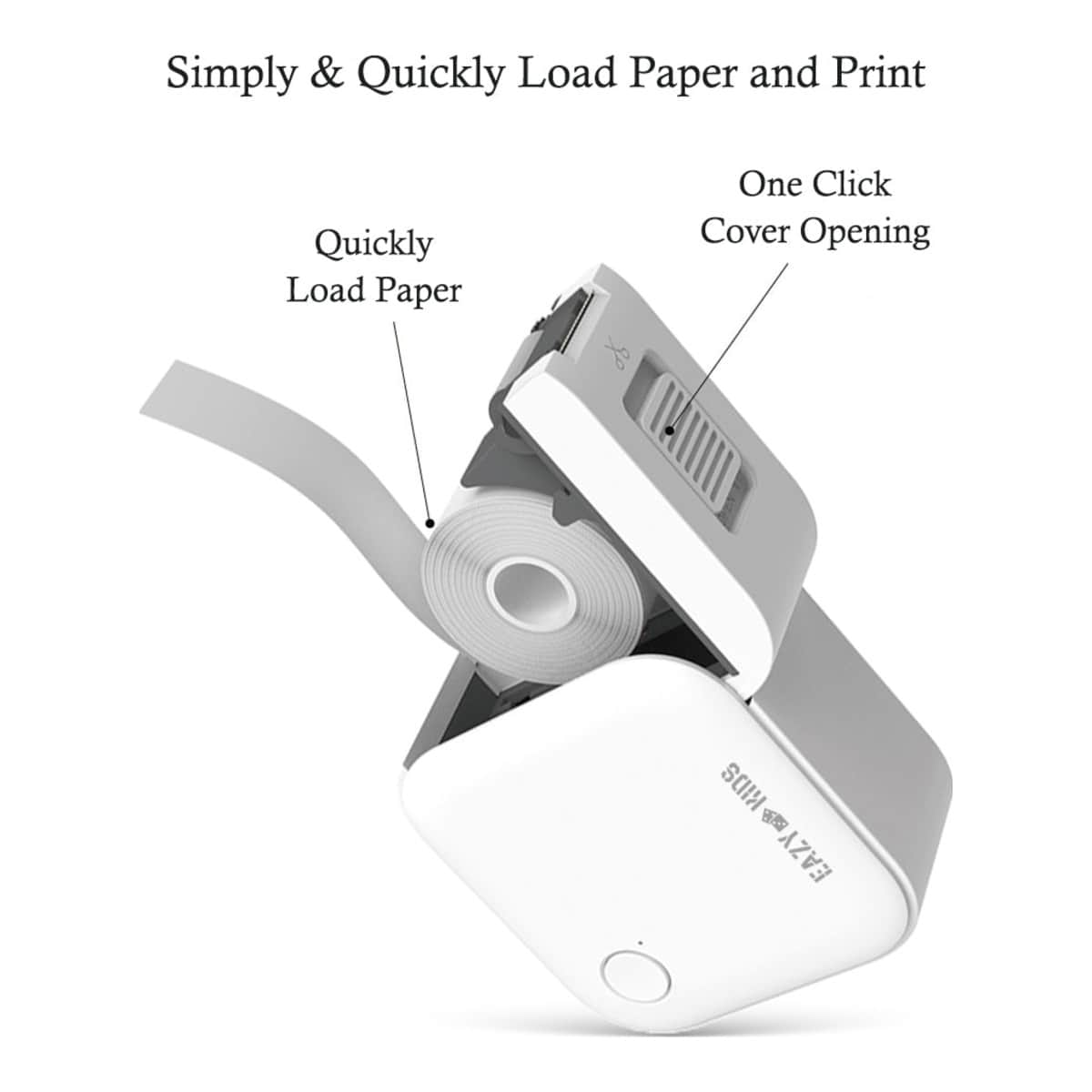 Eazy Kids White Mini Label Maker Printer with 180 Label Roll