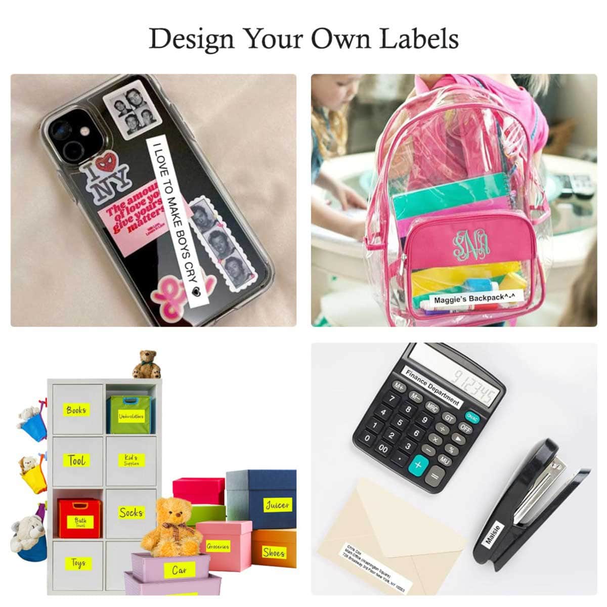 Eazy Kids White Mini Label Maker Printer with 180 Label Roll