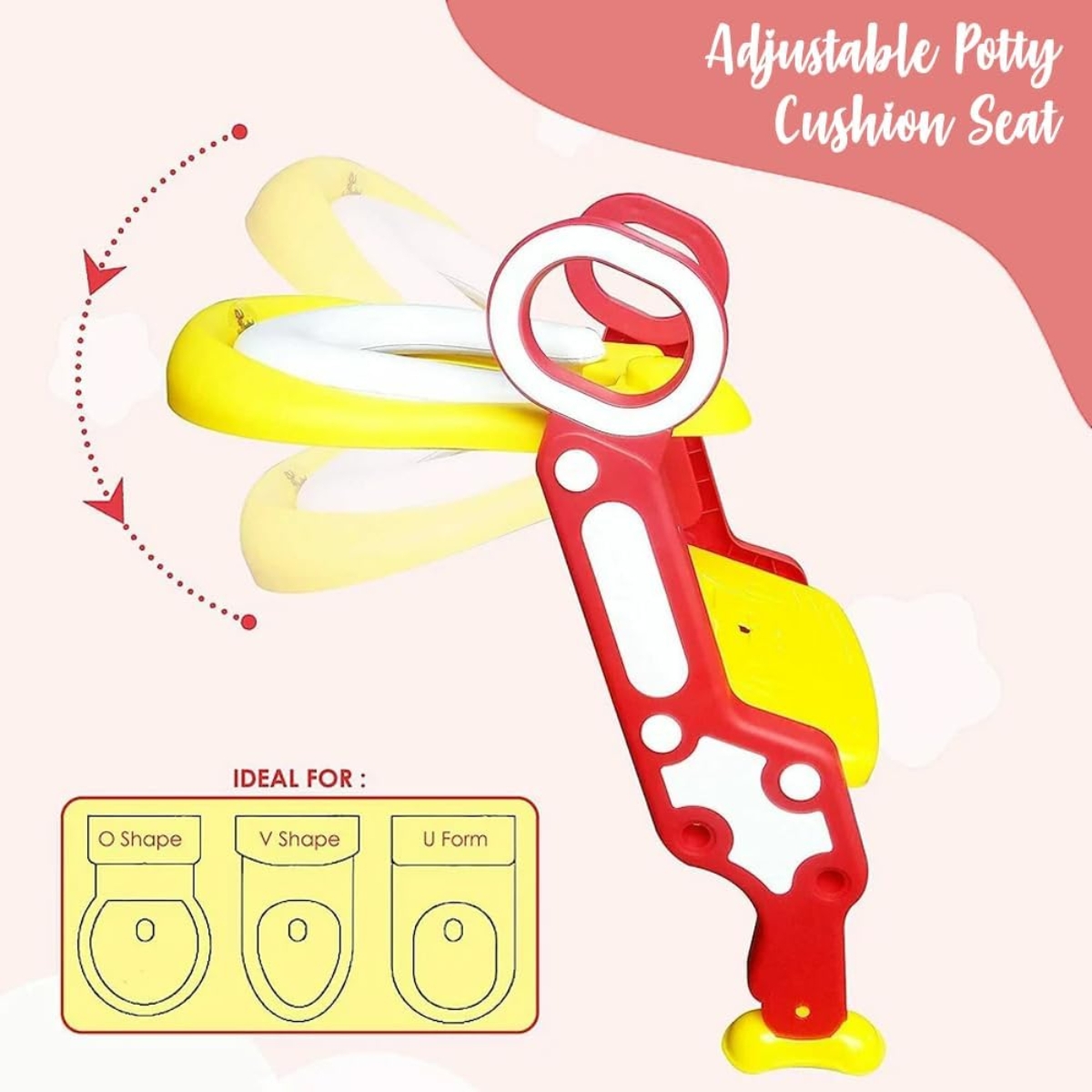 Eazy Kids Yellow Step Stool Foldable Potty Trainer Seat Toddler, 0-2 Years