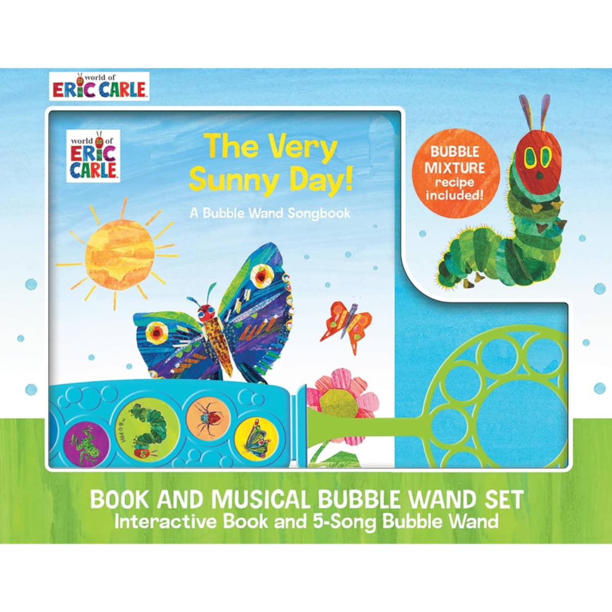 Eric Carl Bubble Wand Songbook Very Sunny Day Sound Book Set by PI Kids - 9 July 2024