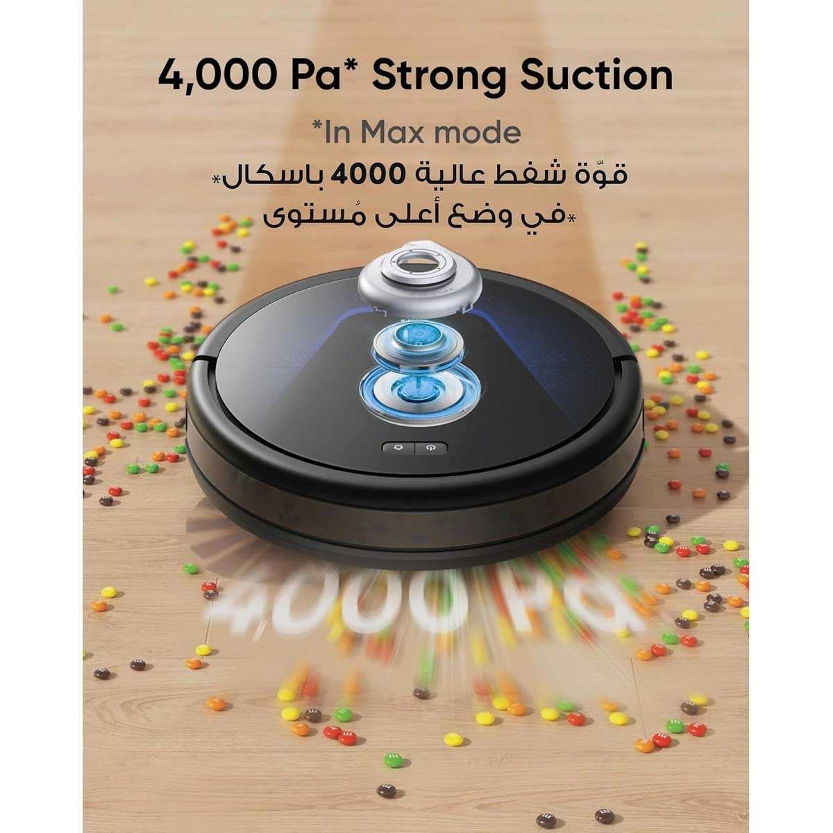يوفي أسود جي 50 هايبرد مكنسة روبوت هجينة مع وظيفة المسح