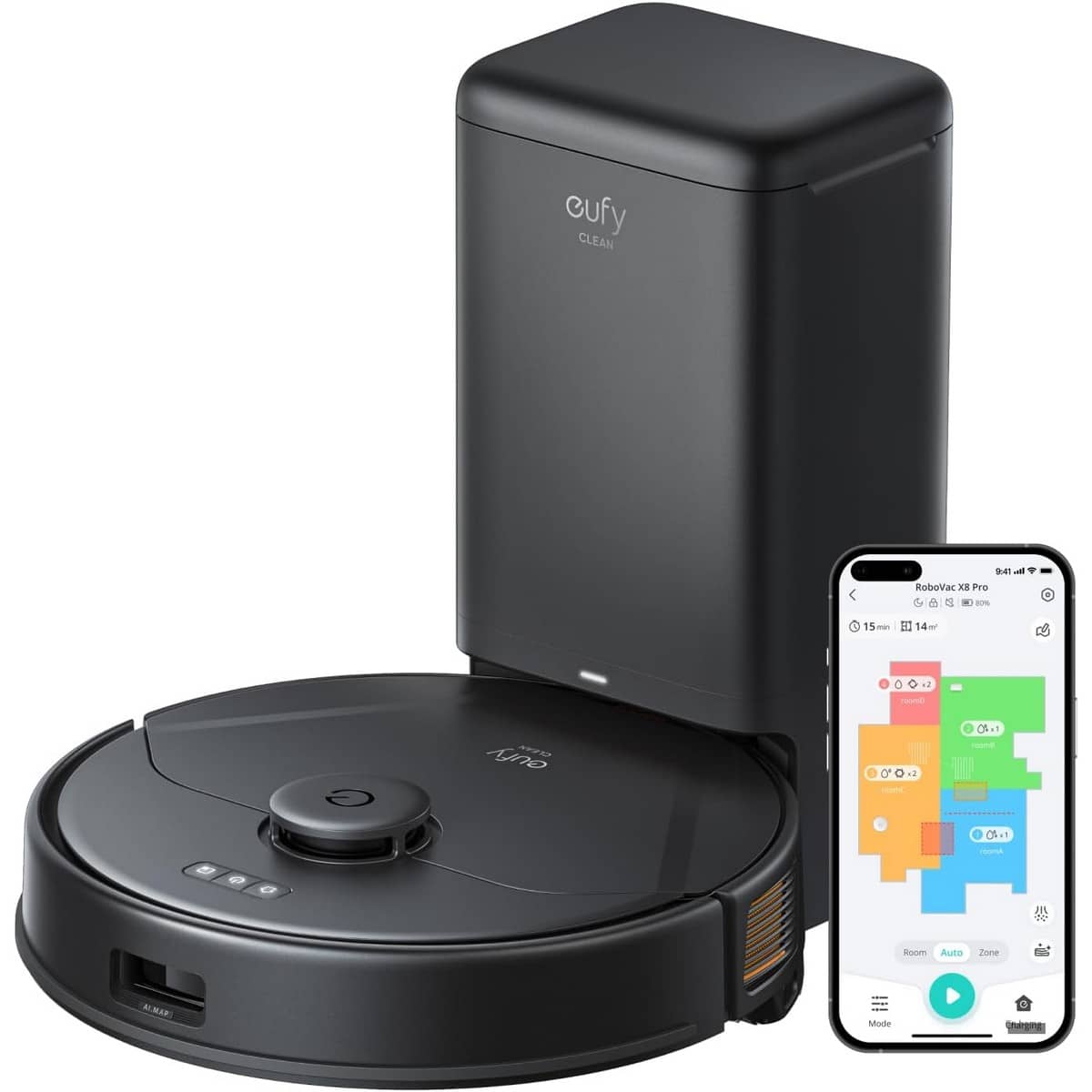 Eufy RoboVac X8 Pro Hybrid+ Robot Vacuum & Mop with Auto-Empty Station