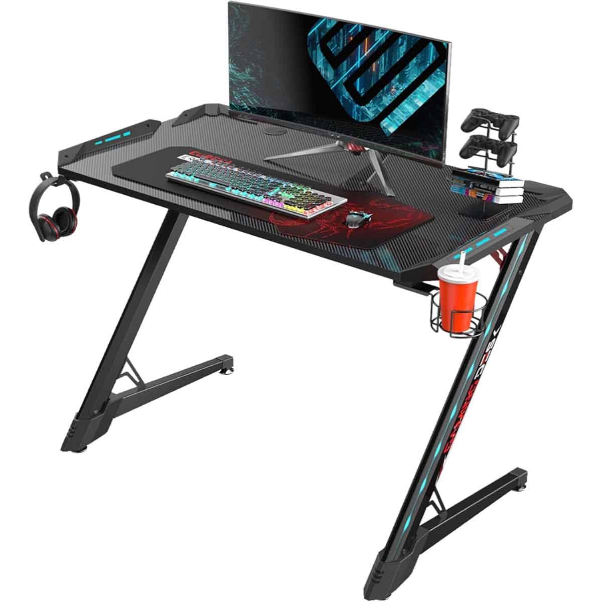 Eureka Black Z1-S PRO RGB Gaming Desk