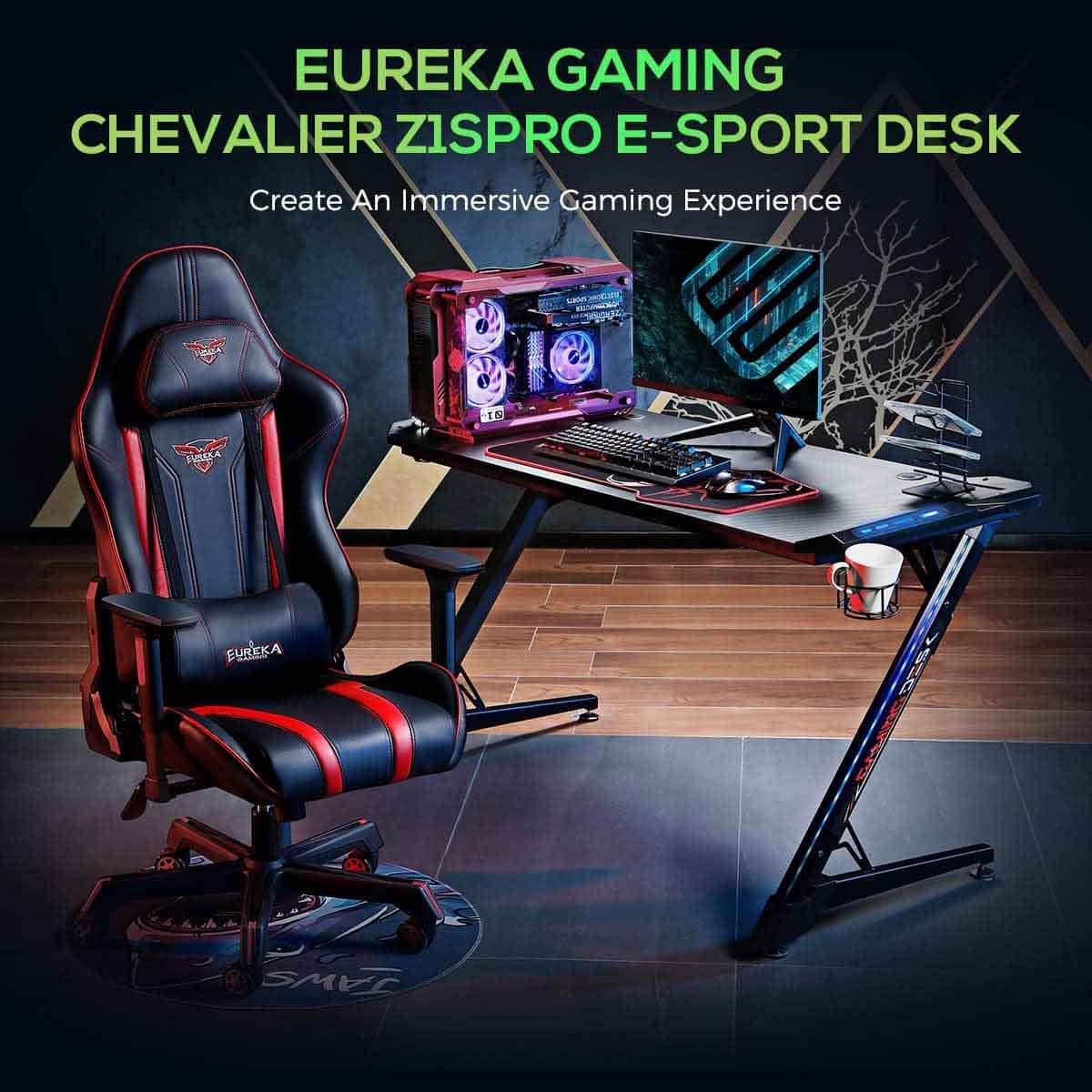 يوريكا مكتب ألعاب RGB أسود موديل Z1-S PRO