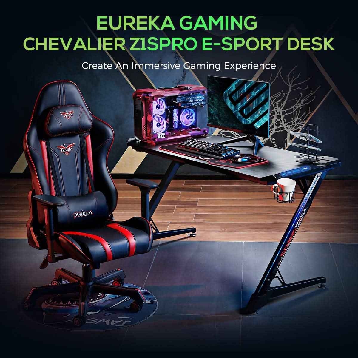يوريكا مكتب ألعاب RGB أسود موديل Z1-S PRO