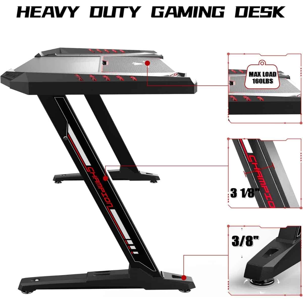 يوريكا Z2 جنرال سيريز 51 بوصة مكتب ألعاب RGB