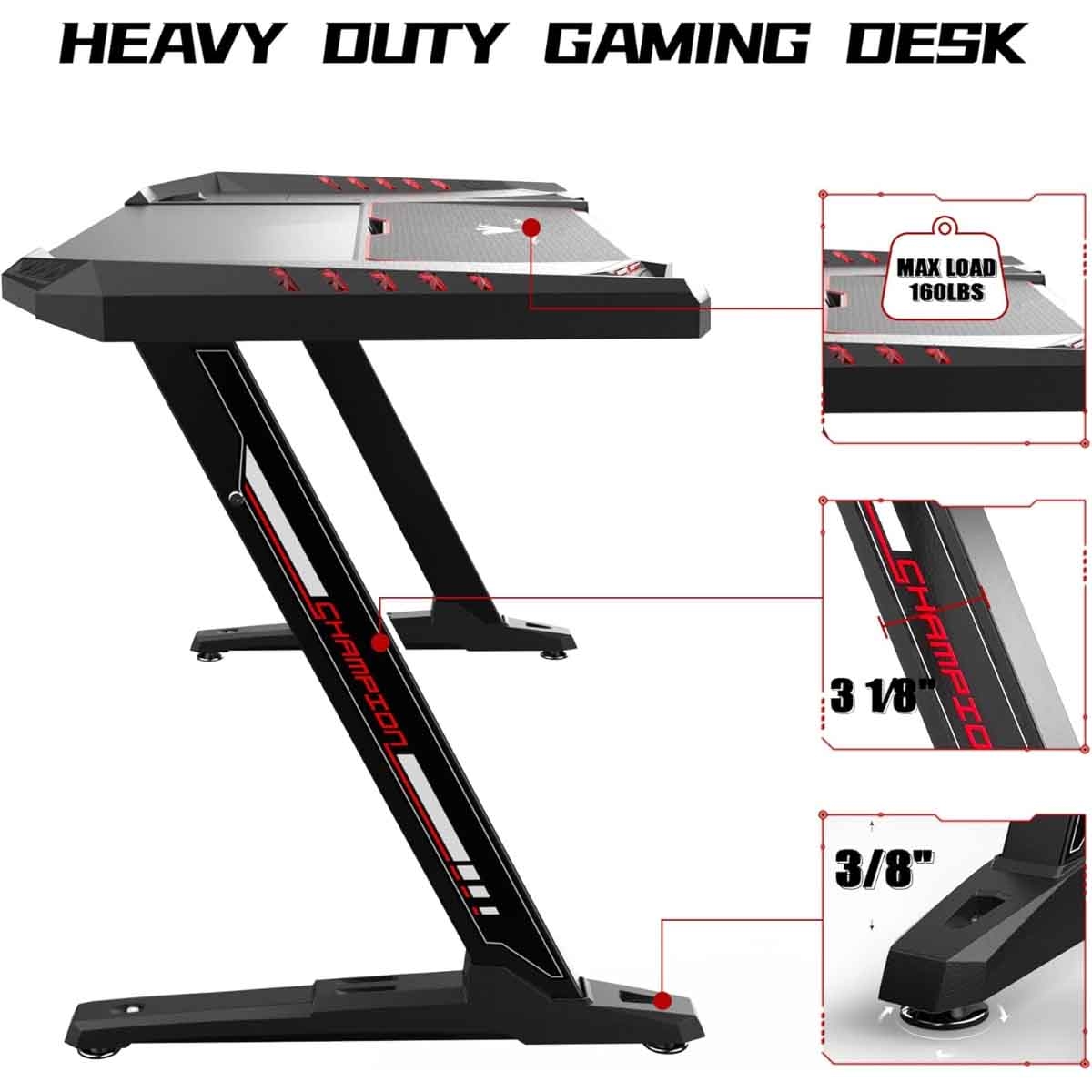 يوريكا Z2 جنرال سيريز 51 بوصة مكتب ألعاب RGB