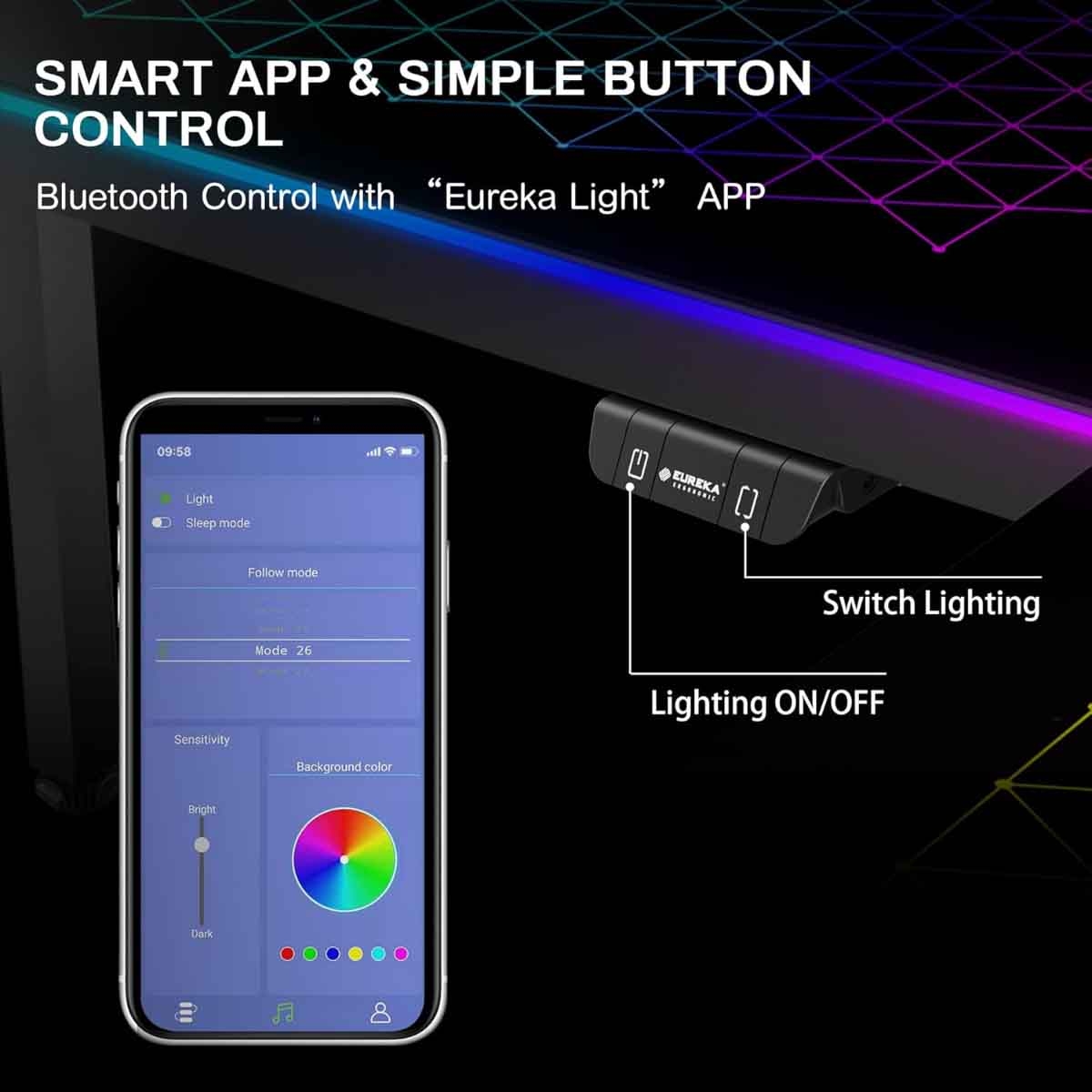 Eureka RGB L-Shape Gaming Desk