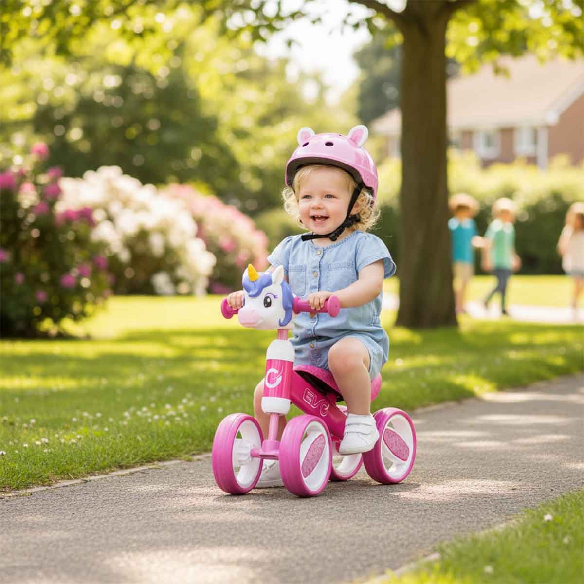 Evo Unicorn Head Bobble Bike Ride-On Girls, 3-4 Years