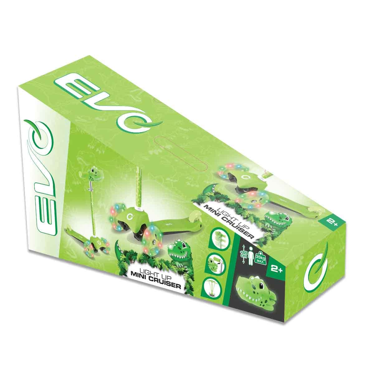 Evo Dino Light-Up Mini Cruiser Ride-On Scooter Boys, 3-4 Years