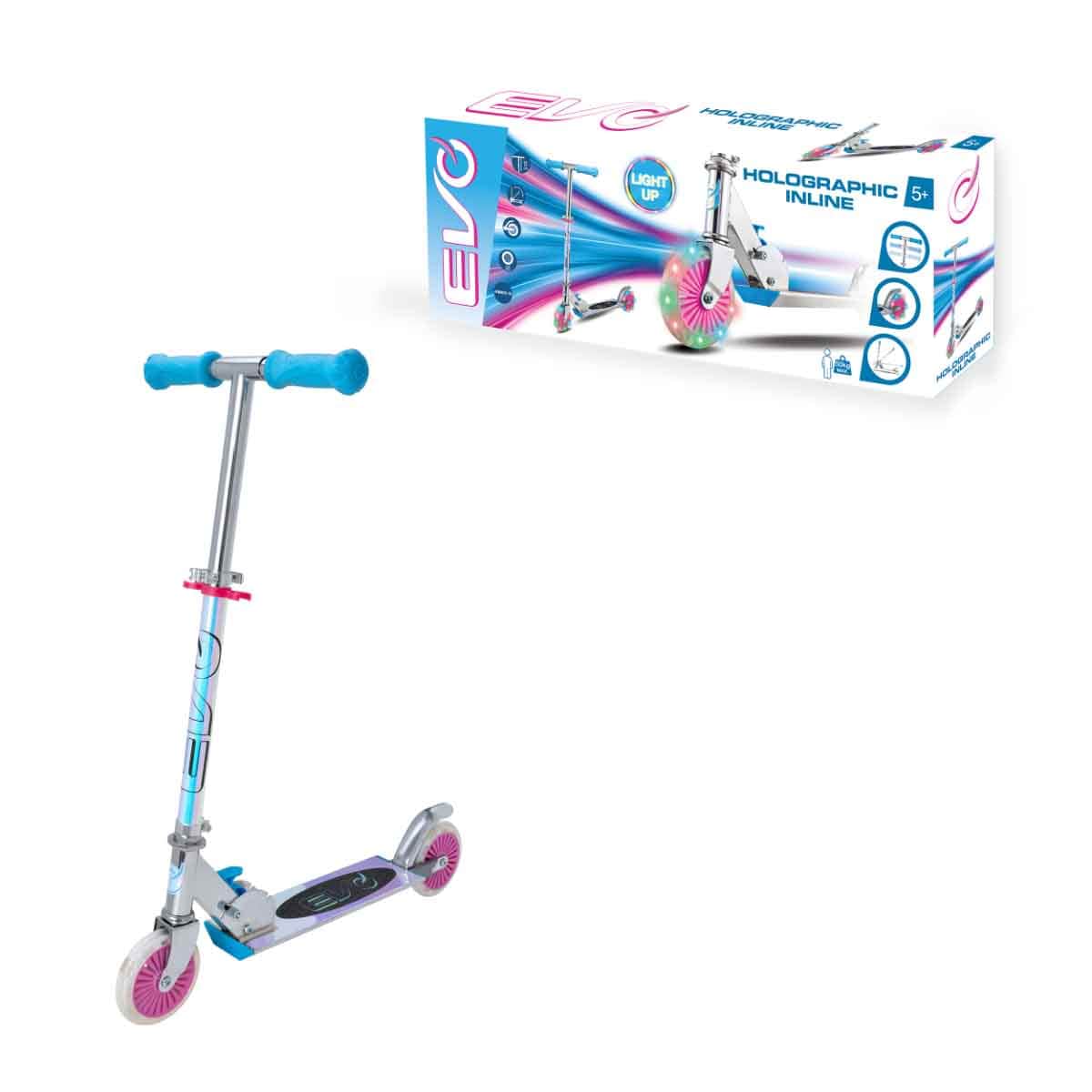 EVO Holographic Inline Ride-On Scooter Unisex, 5-7 Years