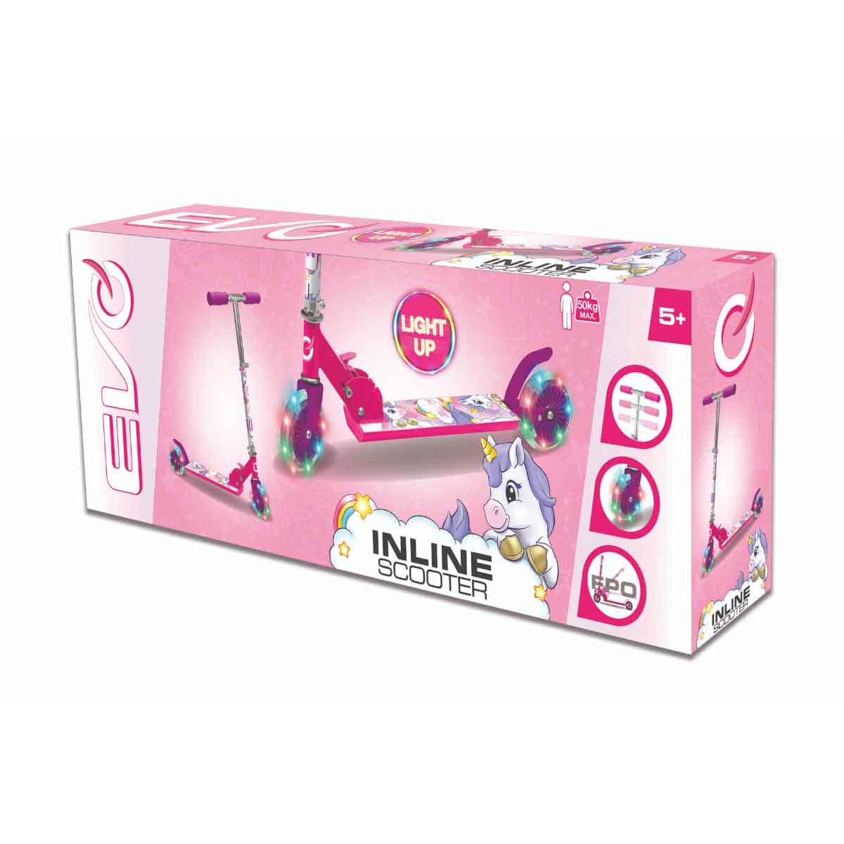 Evo Unicorn Inline Ride-On Scooter Girls, 5-7 Years