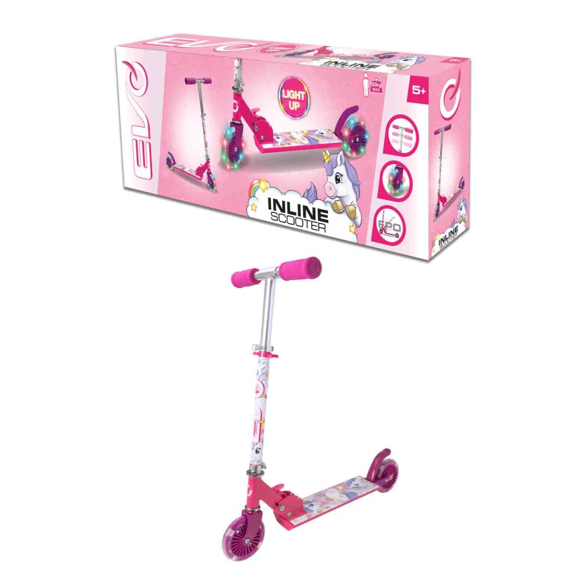 Evo Unicorn Inline Ride-On Scooter Girls, 5-7 Years