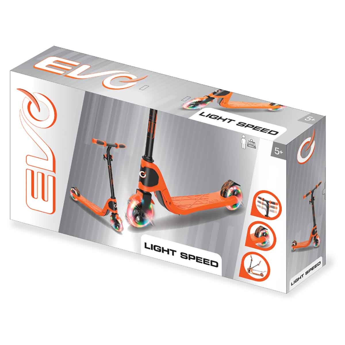 Evo Orange Light Speed Ride-On Scooter Unisex, 5-7 Years