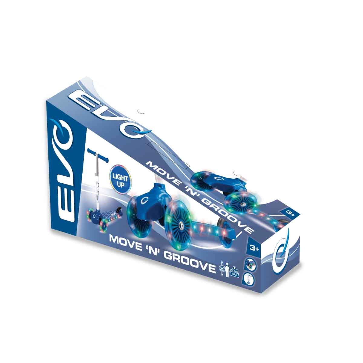 إيفو سكوتر ركوب مضيء موف آند غروف أزرق للأولاد، 3-4 سنوات