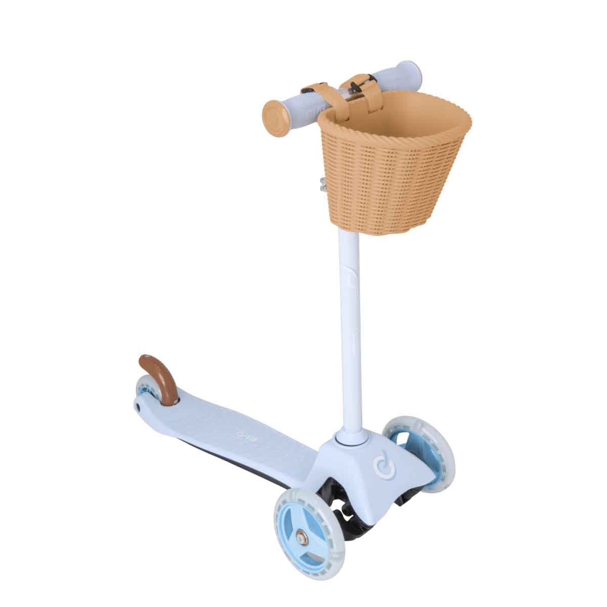 إيفو سكوتر ركوب ميني كروزر أزرق سماوي مع سلة للأولاد، 3-4 سنوات