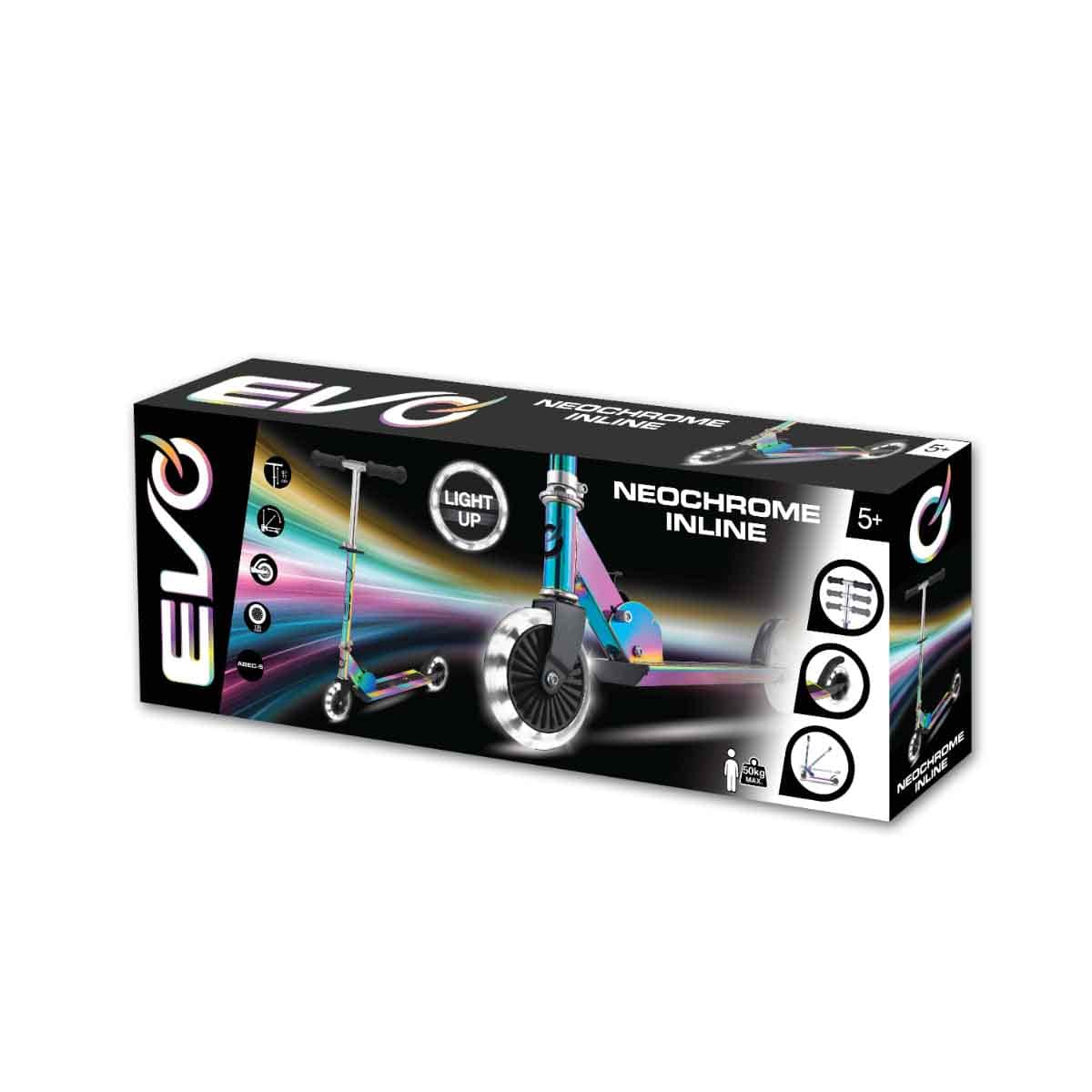 EVO Neochrome Inline Ride-On Scooter Unisex, 5-7 Years