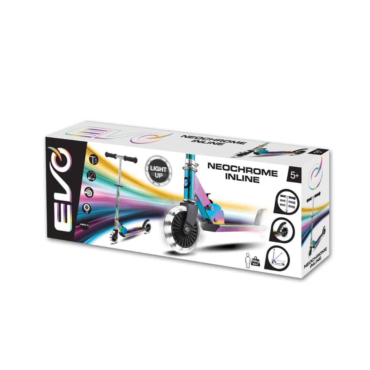 EVO Neochrome Inline Ride-On Scooter Unisex, 5-7 Years