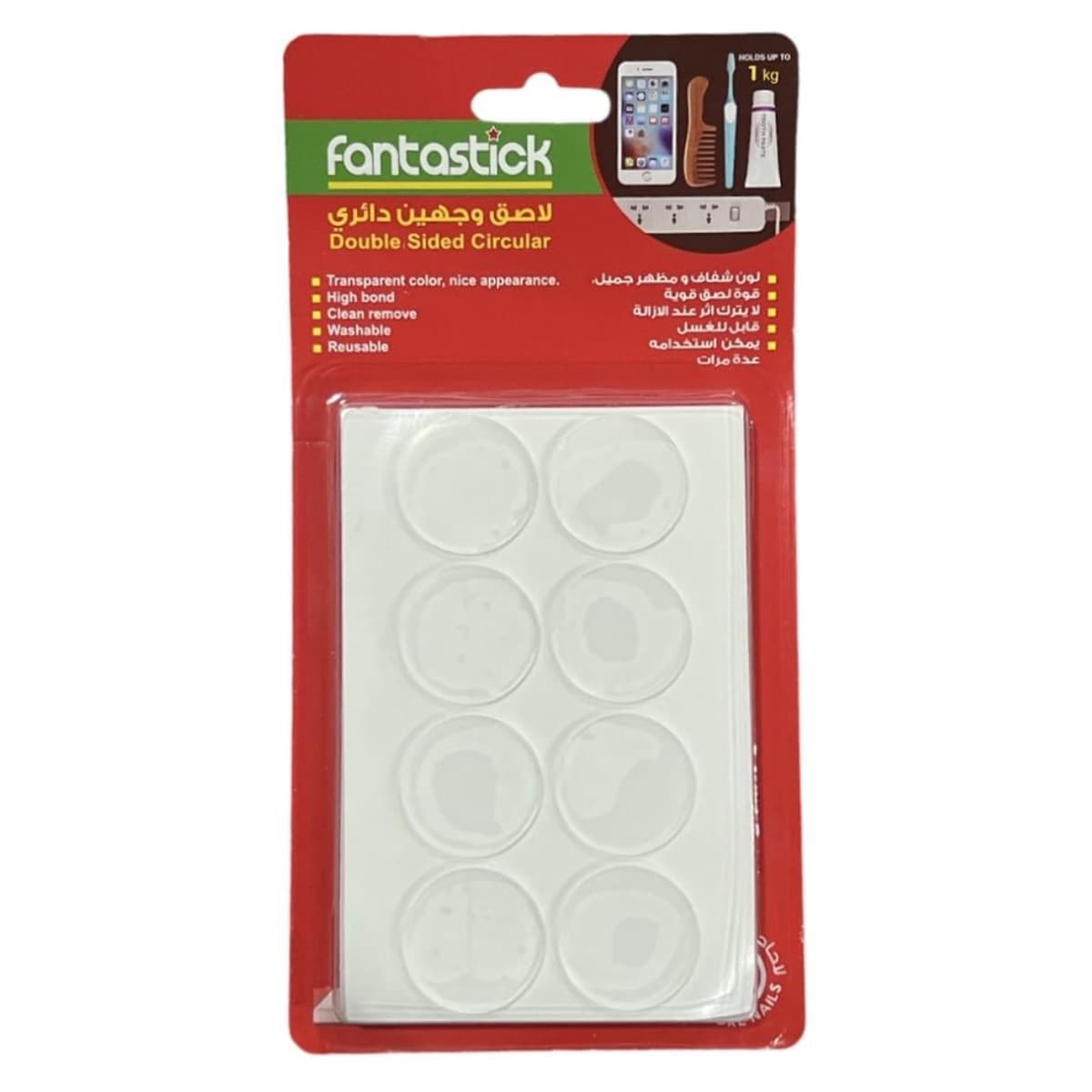 Fantastick 0.07" x 2" Double Sided Self Adhesive Nano 6 Circular Tape