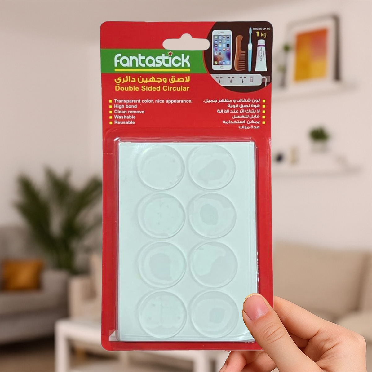 فانتستك شريط نانو دائري مزدوج الوجه 0.07" × 2" مجموعة من 12