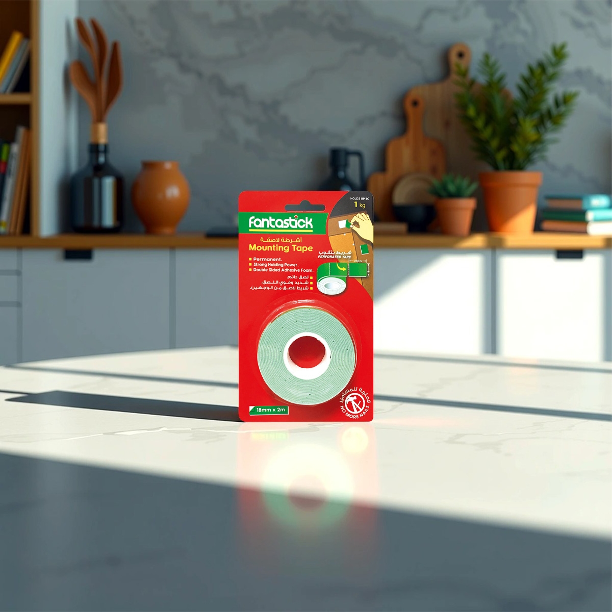 فانتستك شريط فوم لاصق مزدوج الوجه 0.7" × 79" مجموعة من 10