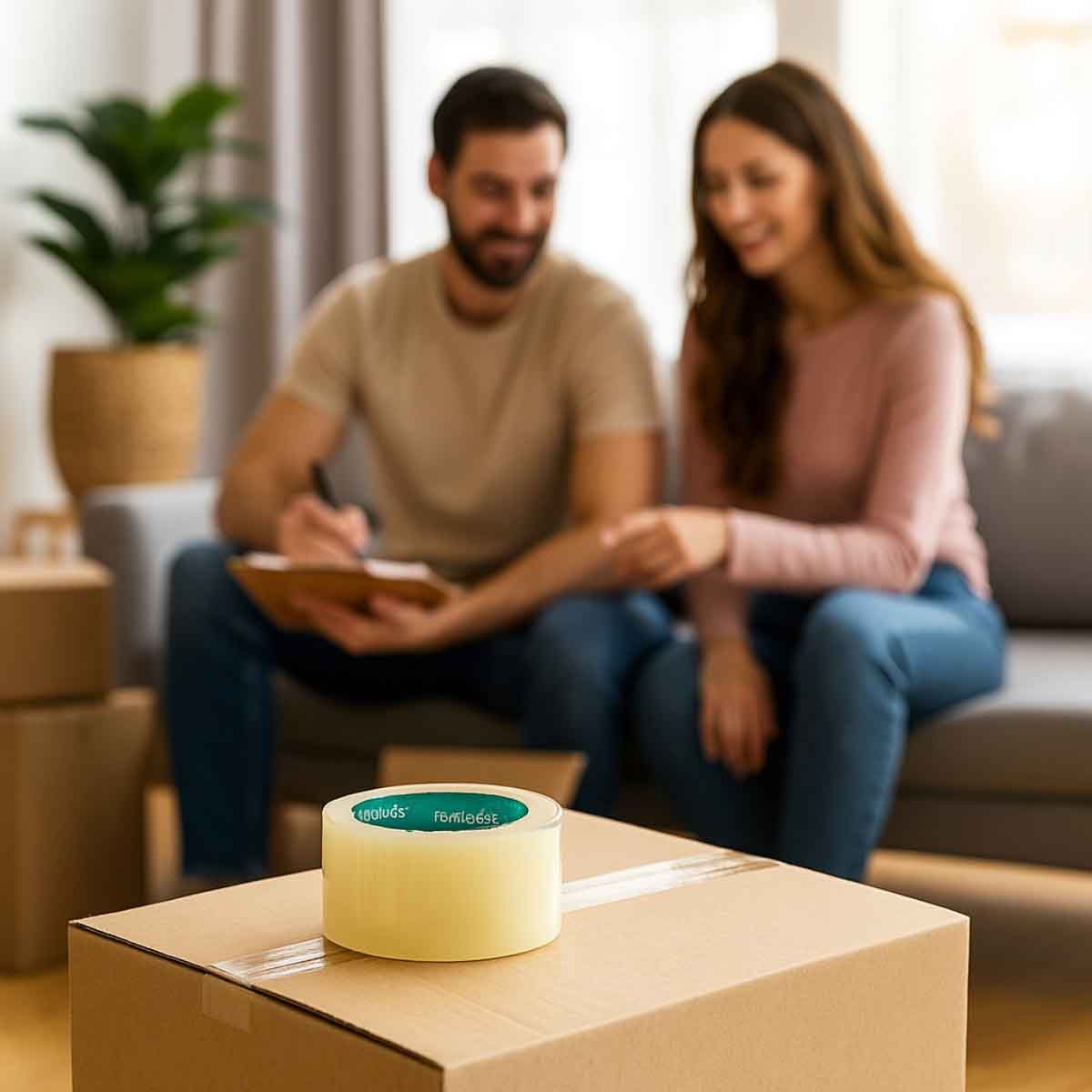 فانتستك شريط تغليف شفاف 2" × 100 يارد مجموعة من 5