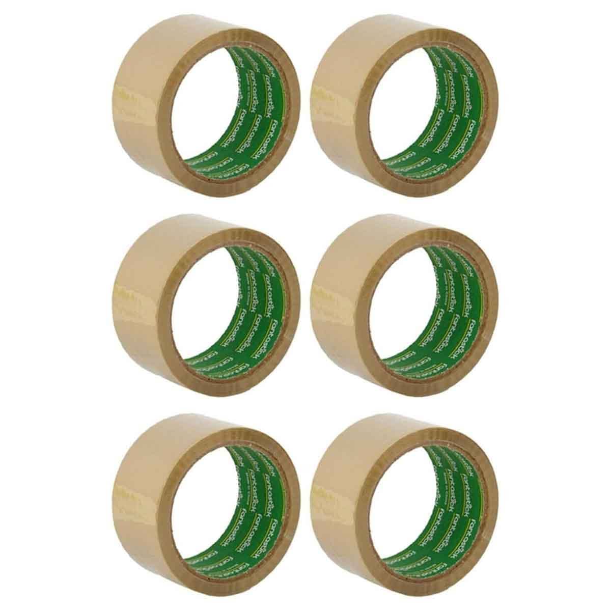 فانتستك شريط تغليف بني لاصق قوي 2" × 50 يارد مجموعة من 6