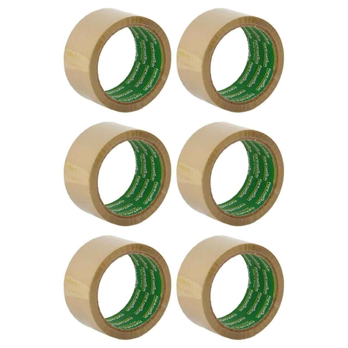 فانتستك شريط تغليف بني لاصق قوي 2" × 50 يارد مجموعة من 6