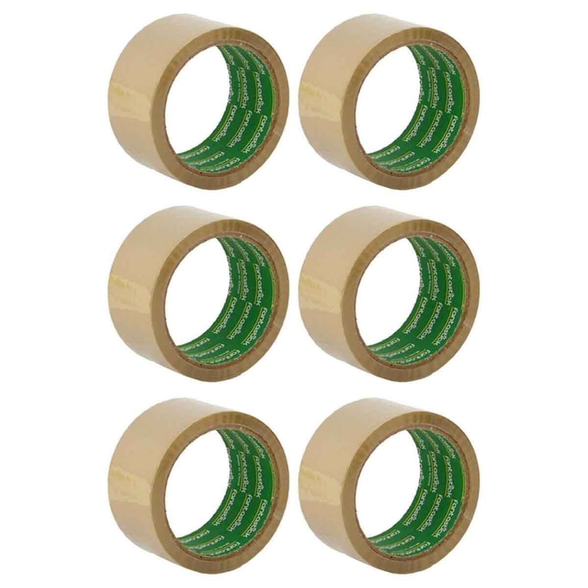 فانتستك شريط تغليف بني لاصق قوي 2" × 50 يارد مجموعة من 6