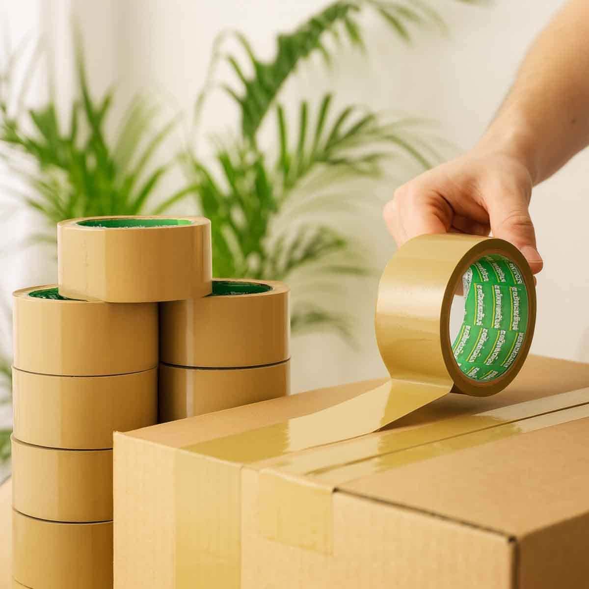 Fantastick 2" x 50yard Strong Adhesive Brown Packaging Tape, Pack of 6
