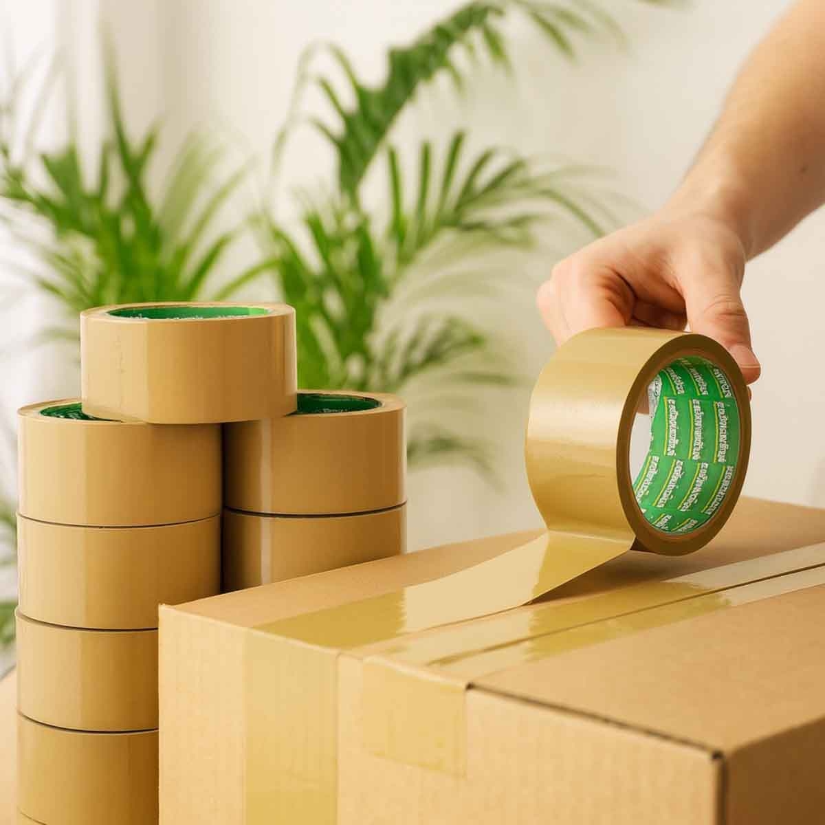 فانتستك شريط تغليف بني لاصق قوي 2" × 50 يارد مجموعة من 6