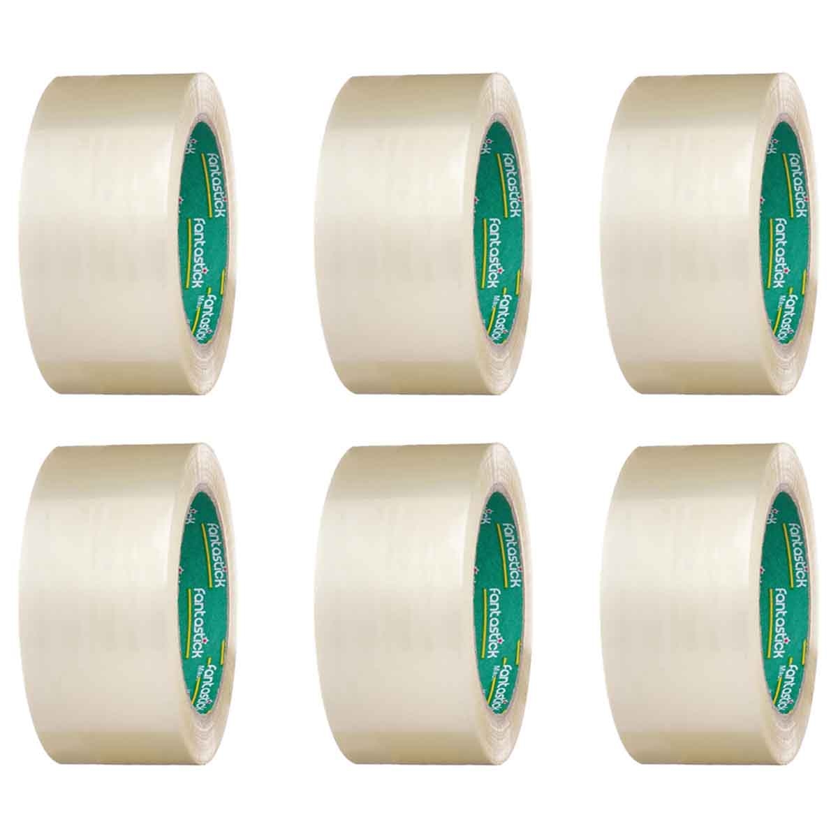 فانتستك شريط تغليف شفاف لاصق قوي 2" × 50 يارد مجموعة من 6