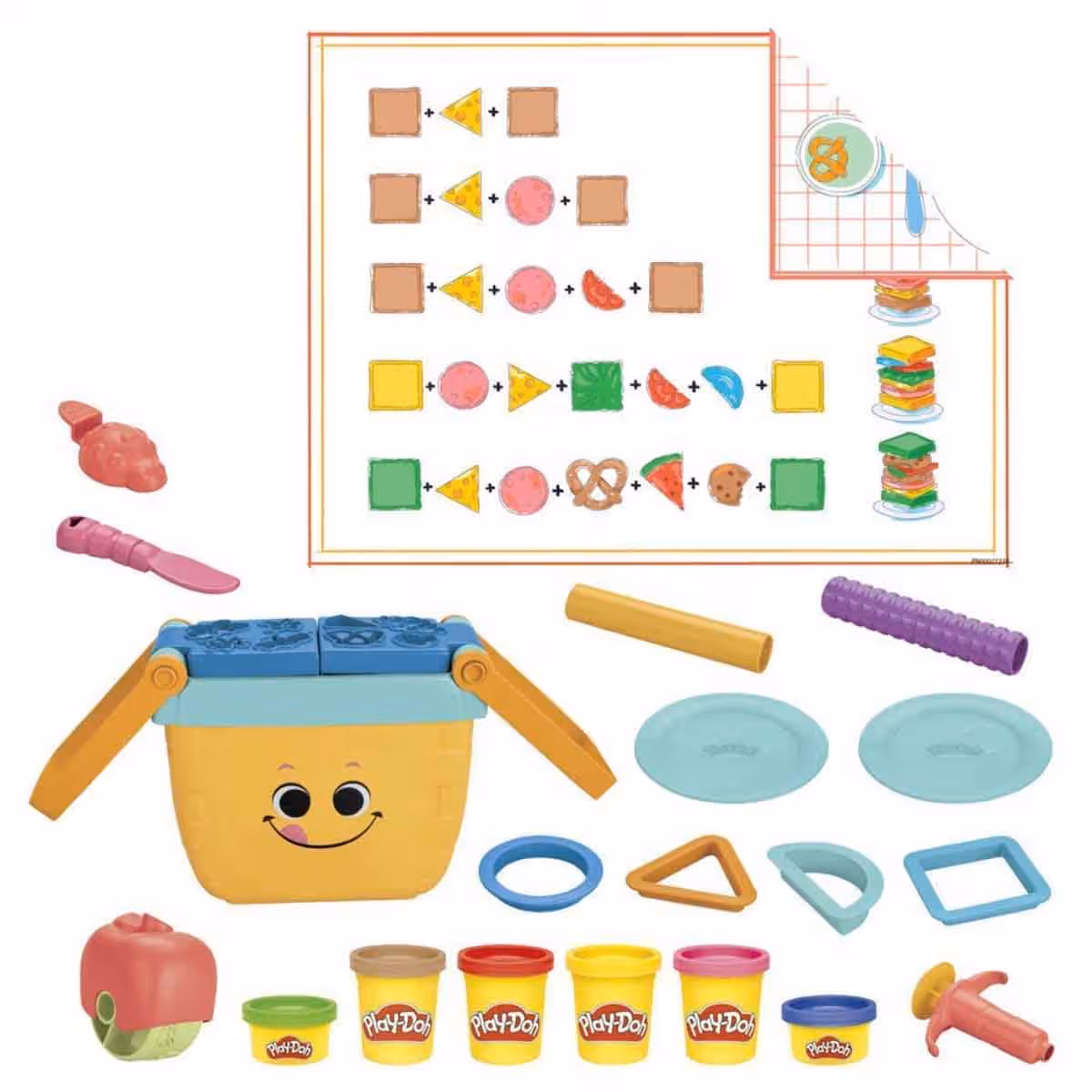 Fisher-Price Clay Pot with Compound Kings Butter Cloudz & Play-Doh Picnic Shapes Starter Set Bundle Unisex, 3-4 Years