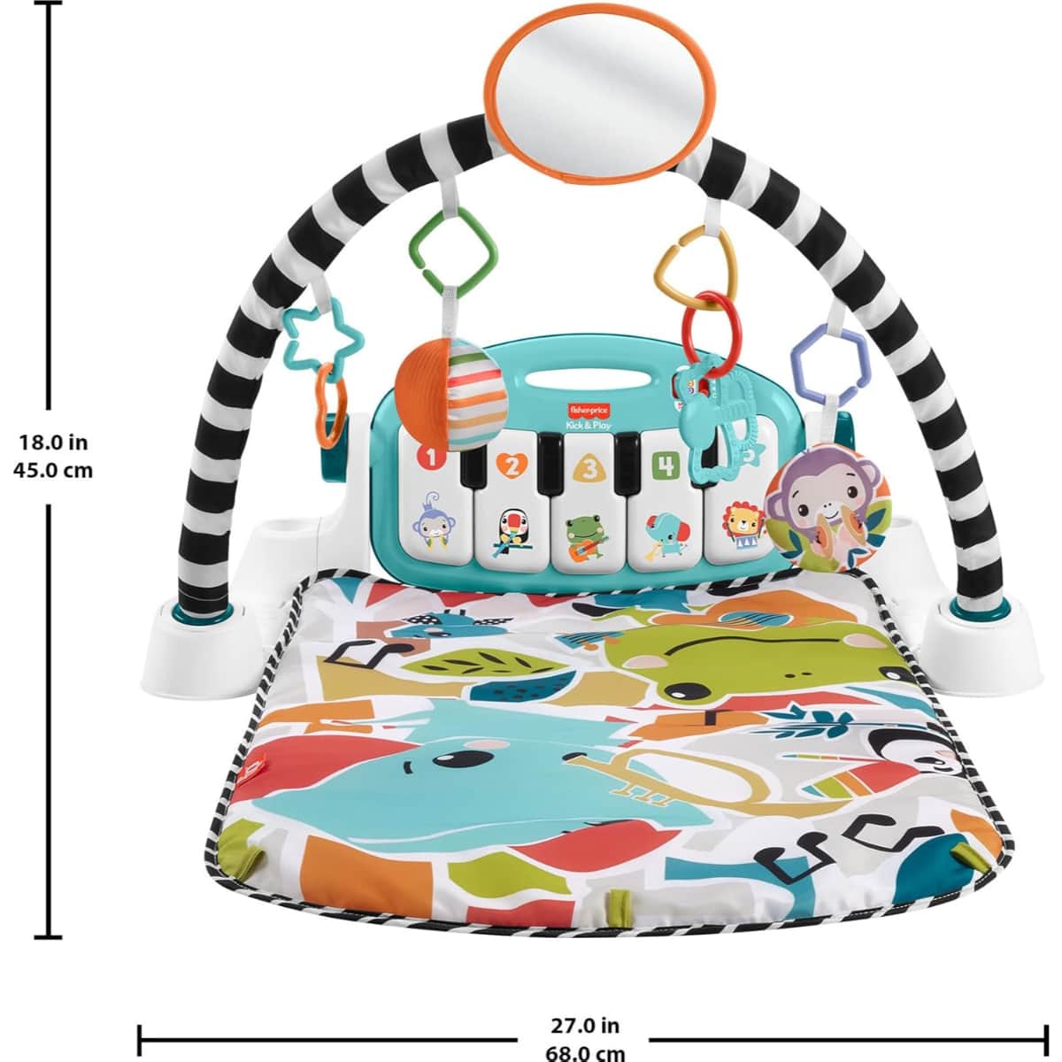 Fisher-Price Glow and Grow Kick & Play Piano Gym Mat Toddler, 0-2 Years