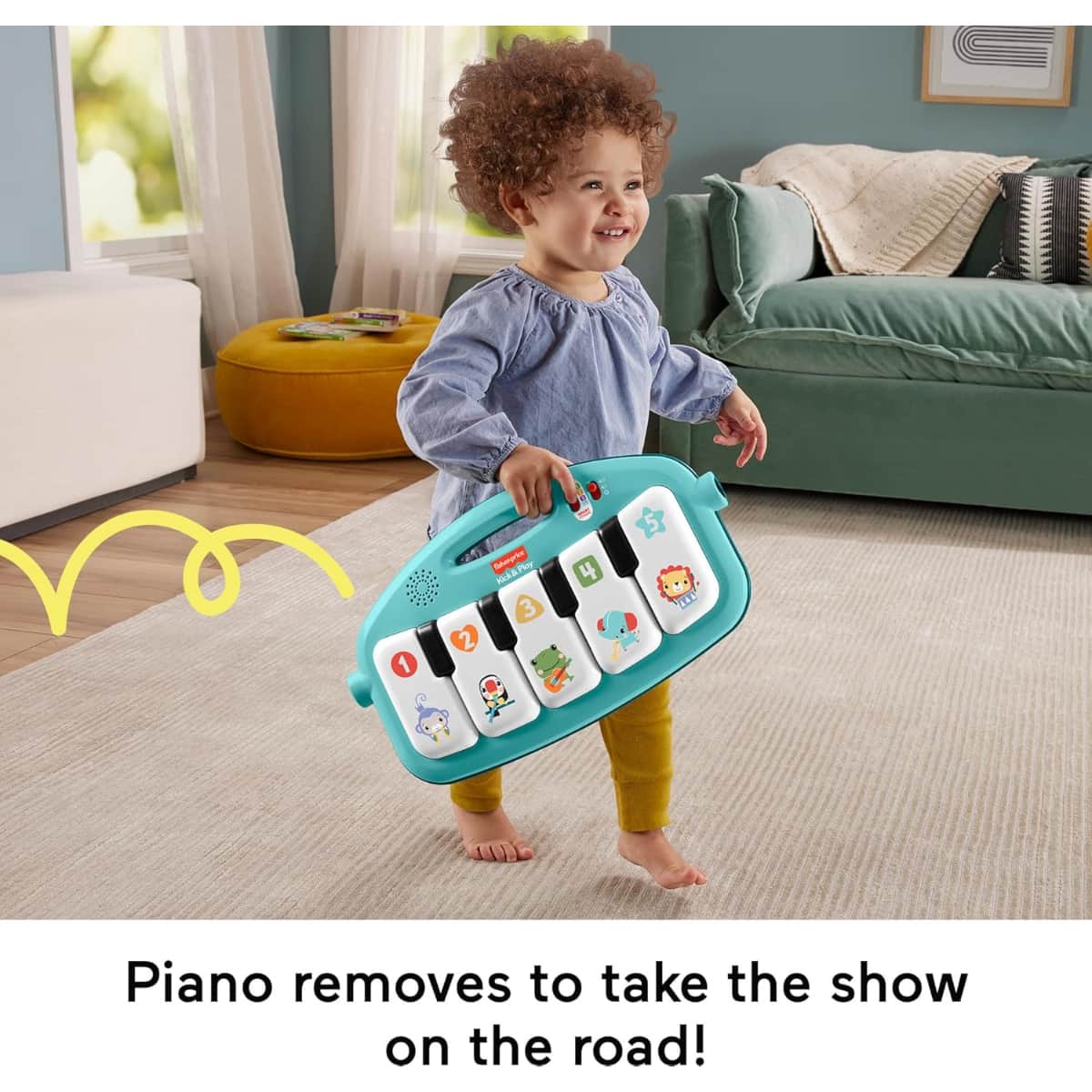 Fisher-Price Glow and Grow Kick & Play Piano Gym Mat Toddler, 0-2 Years